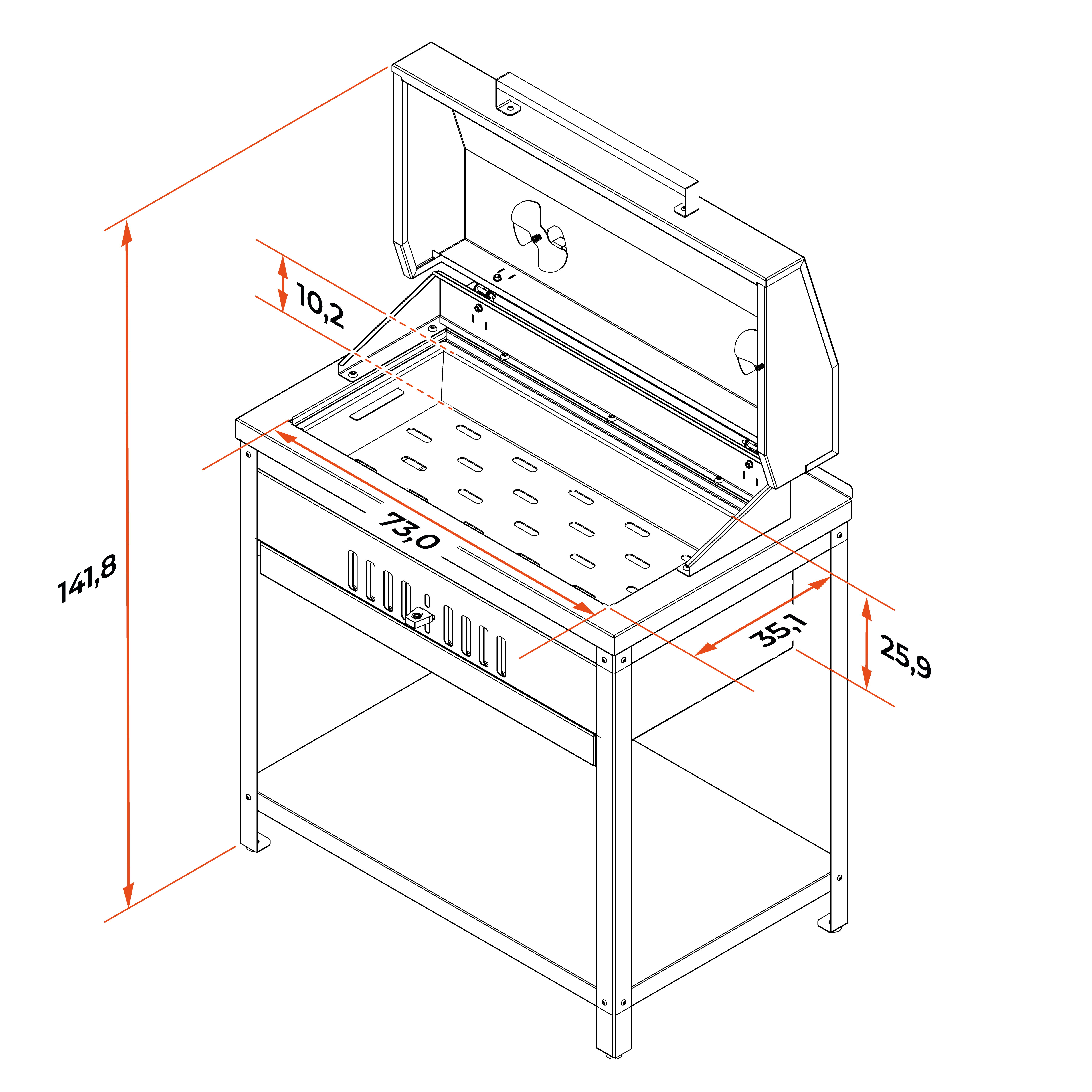 Гриль Patior G850 - схема с размерами