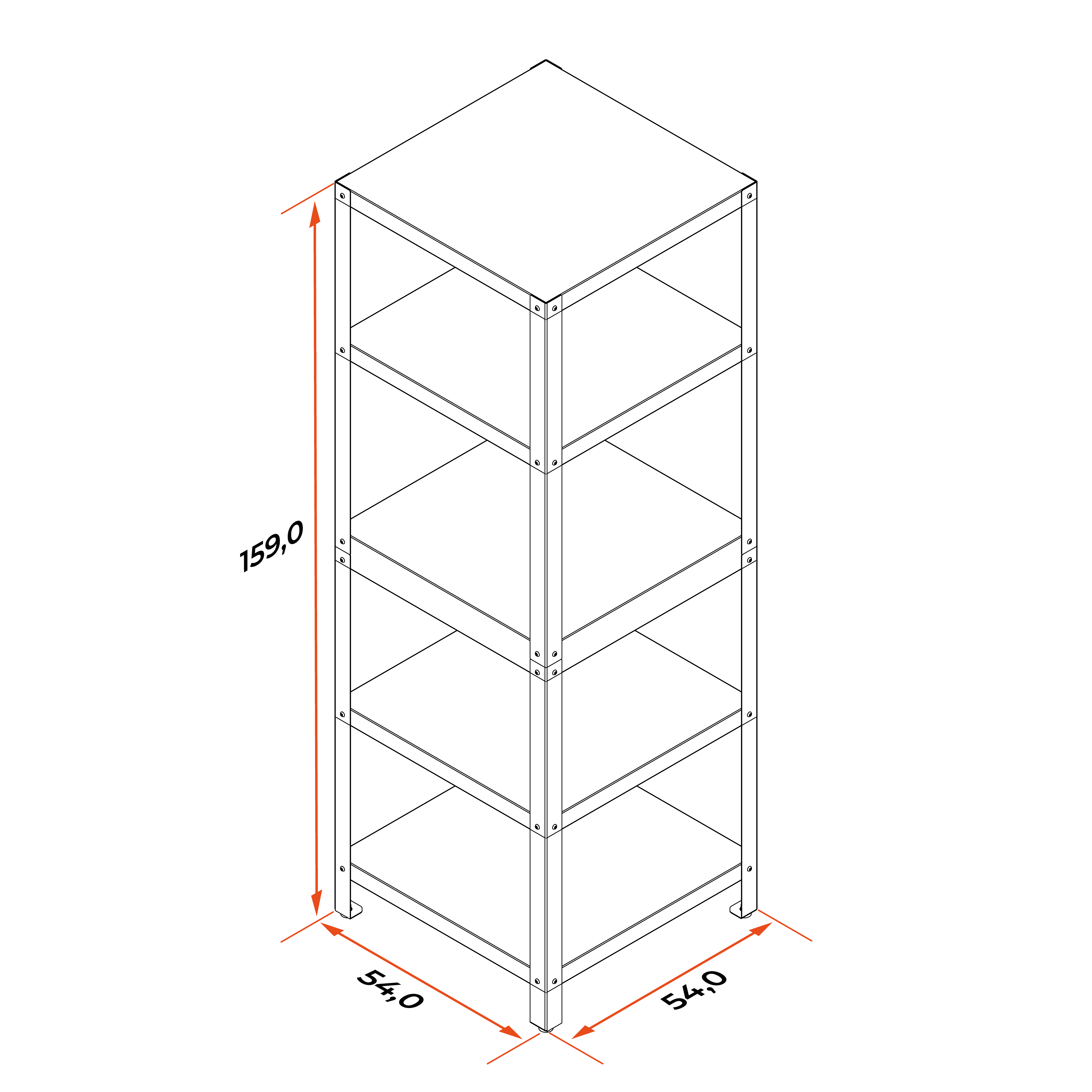Стеллаж Patio. Габариты, чертёж