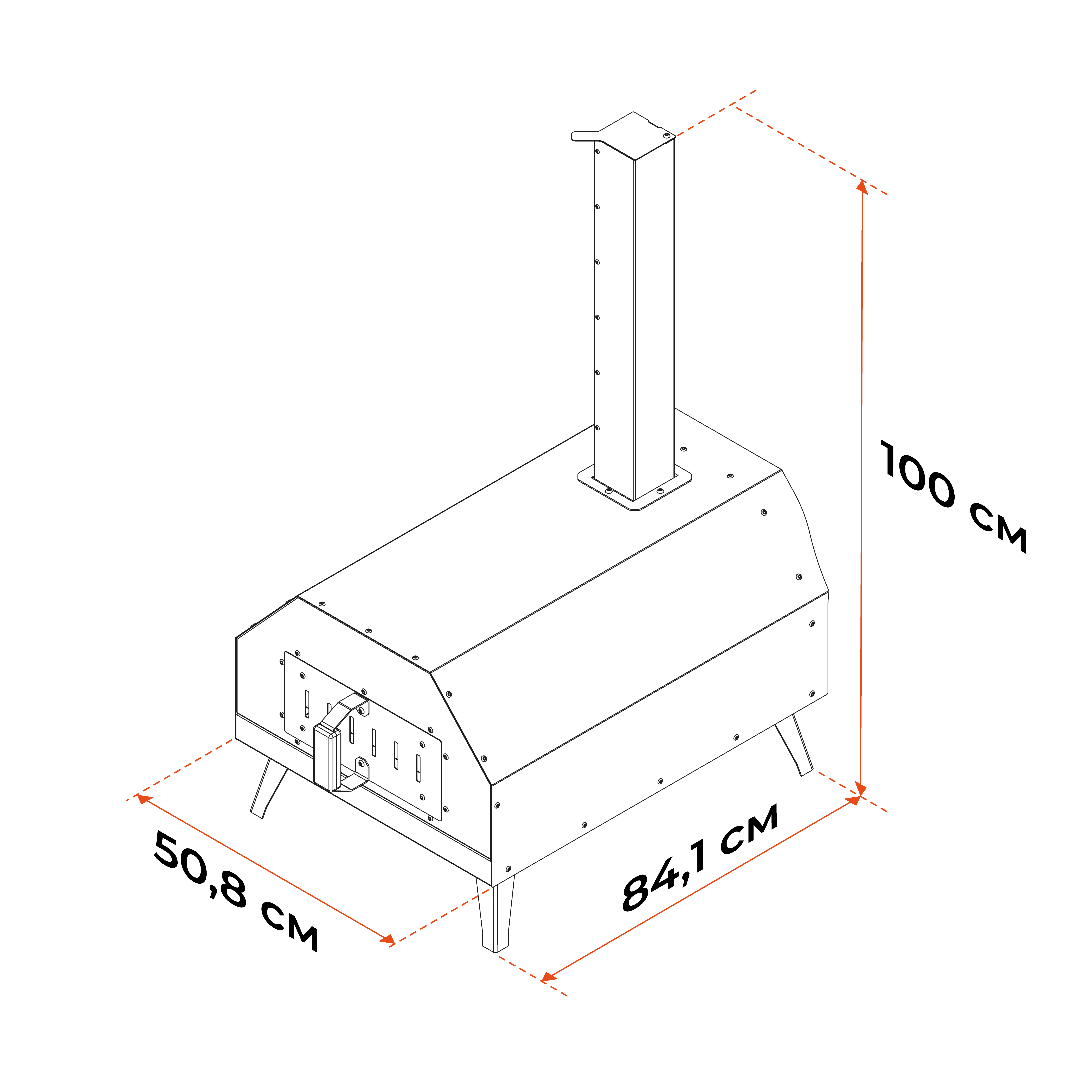 Печь для пиццы дровяная Gratar Neapol NP-01 - габариты